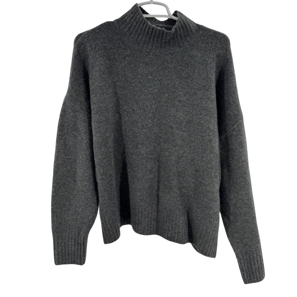 For The Republic Gray Sweater wool blend mock neck oversized M neutral casual